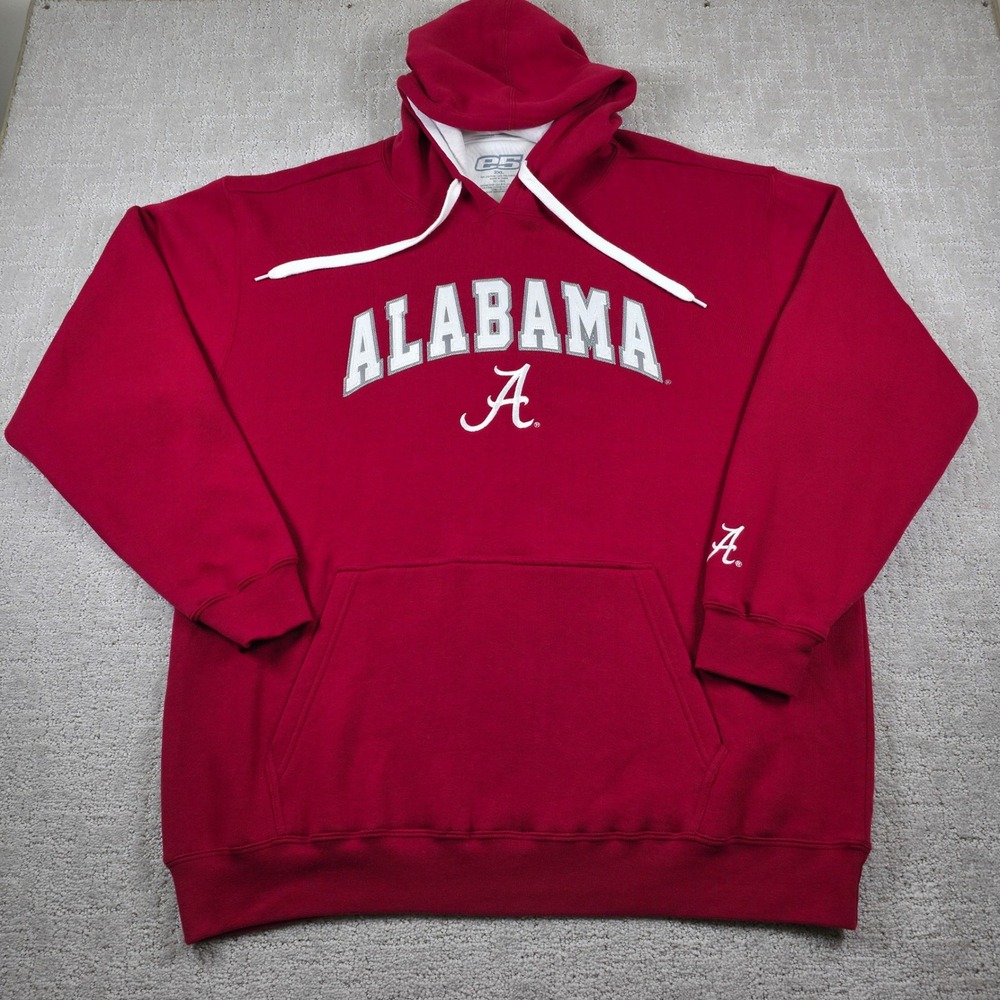 Alabama Crimson Tide E5 Hoodie‎ Mens 2XL Red Crimson Pullover Sweatshirt NCAA